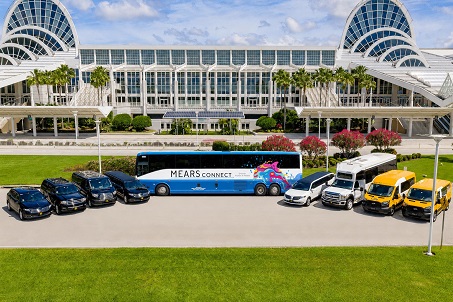 Mears Connect bus, black car service, limousines, and group transportation fleet